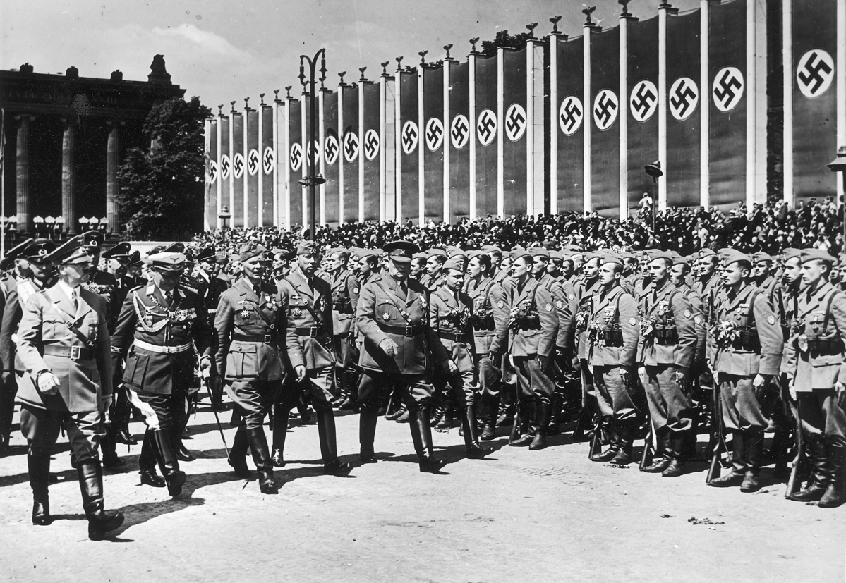 Adolf Hitler with he soldiers of Legion Condor in Berlin's Lustgarden